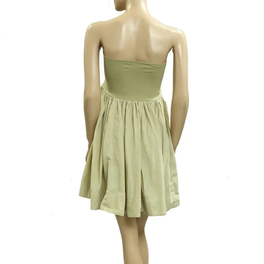 Free People Free-est Green Convertible Skirt Tube Dress Pull-On Beach S 281769